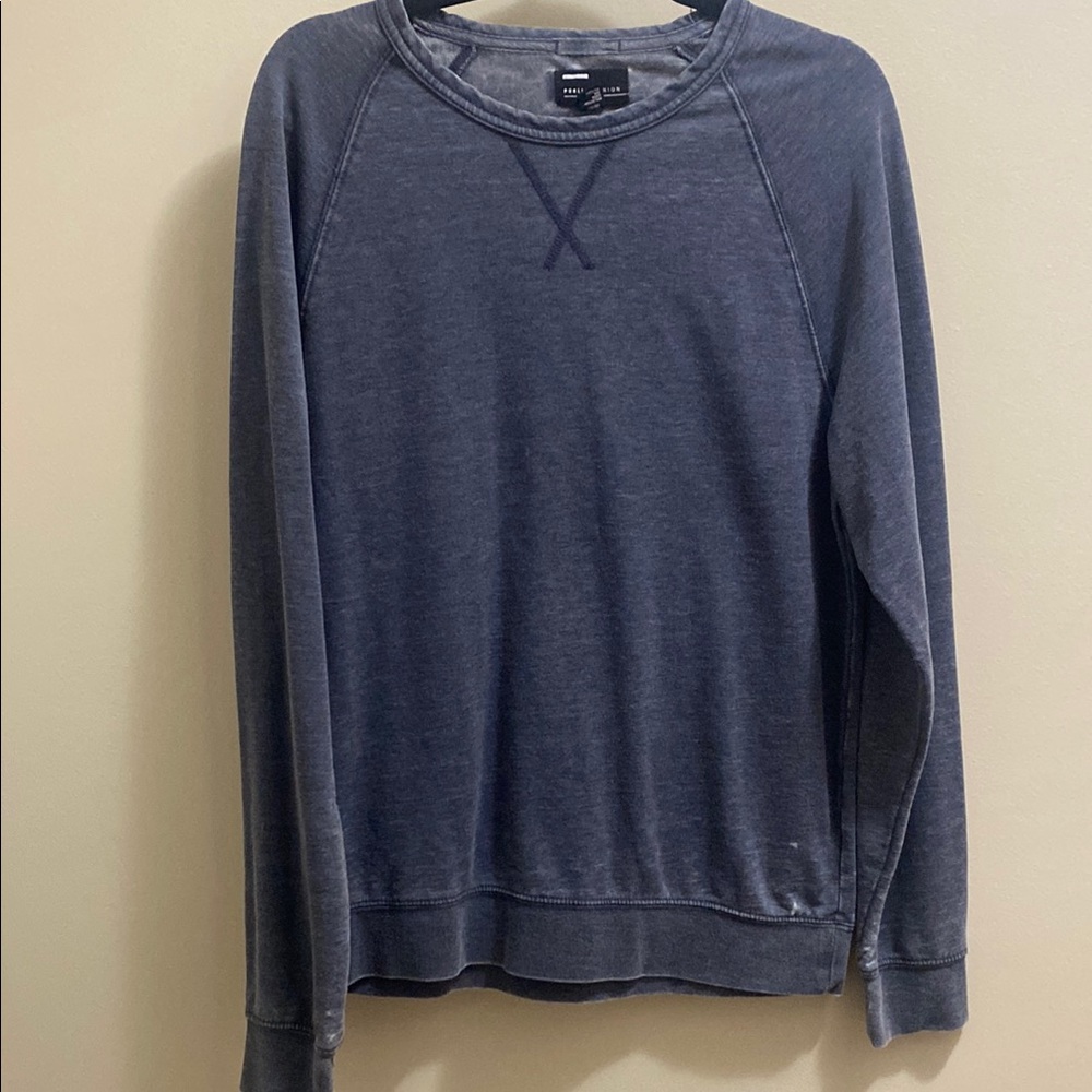 Casual Blue Long Sleeve Top